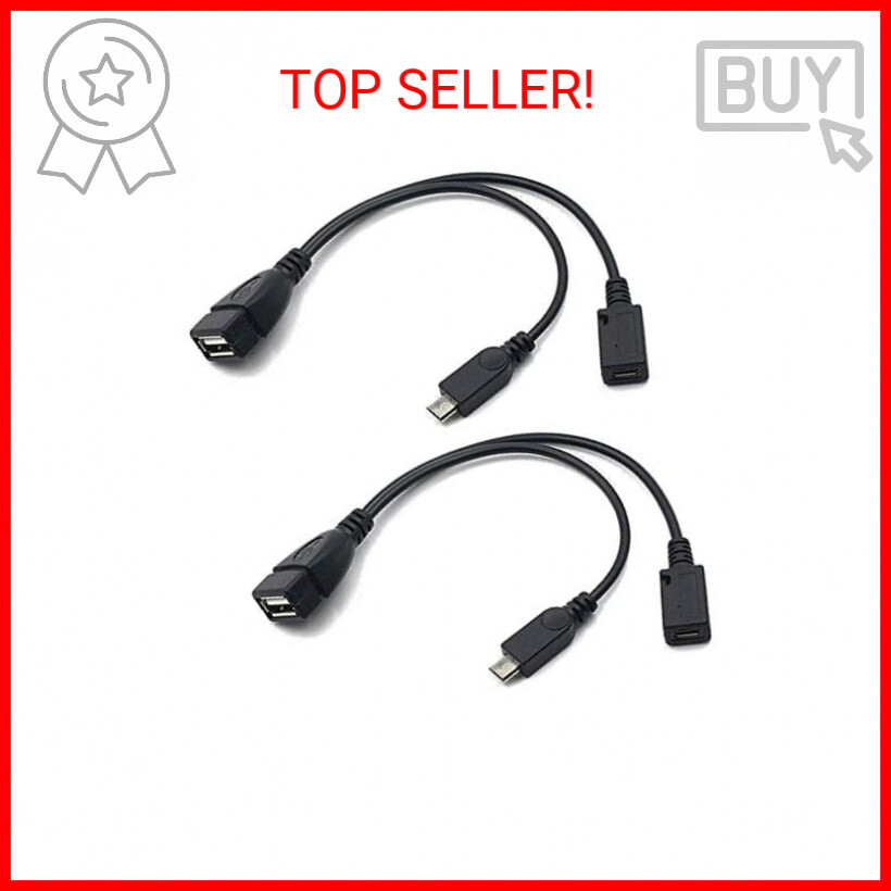 AuviPal 2in1 Micro USB to USB Adapter (OTG Cable + Power Cable) for