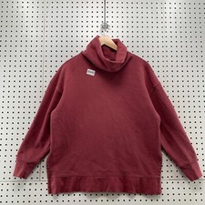 Athleta Funnel Neck Pullover Sweatshirt Medium Red Women Long Sleeve 22.5x24.5