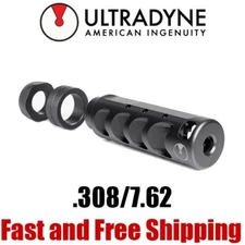 Ultradyne Apollo Max .308/7.62 Stainless Steel Muzzle Brake/Compensator - 5/8-24