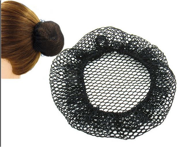 2pcs Girl Woman Black Elastic Bun Net Cap Cover Snood Hair Ballet