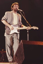 Eric Clapton performing playing a Fender Statocaster guitar OLD PHOTO