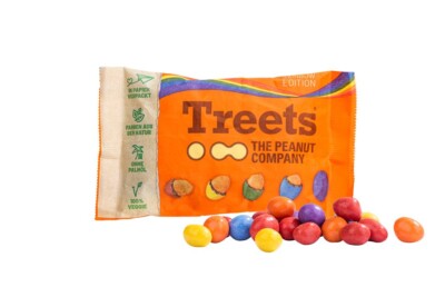 Treets Peanuts Papierverpackung Rainbow, Schokolade, Erdnüsse, 185g