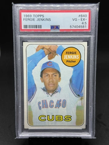 1969 TOPPS #640 FERGIE JENKINS 🔥PSA 4.5 VG-EX+🔥  HOF HIGH # CARD CUBS