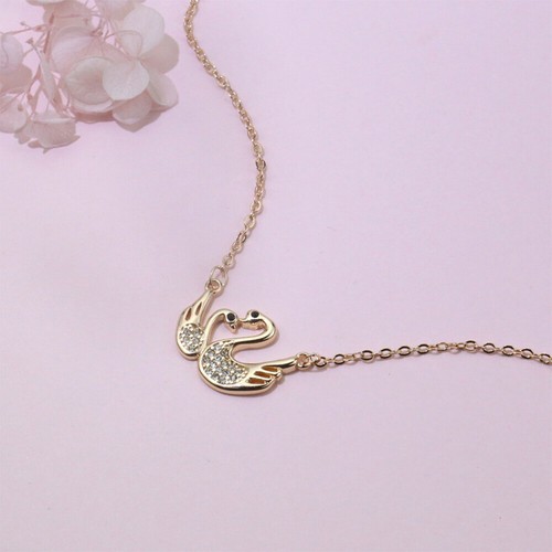 Double Swan Shape Necklace Simple Pendant Necklace Temperament Neck Decor New - Picture 5 of 11
