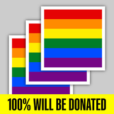 "GAY PRIDE" FLAG 3 Sticker Pack 5 inches 