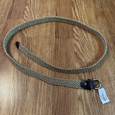 J. CREW Skinny Braided Gold Belt - Brass Buckle - SIZE M/L - 46  Long - USA MADE