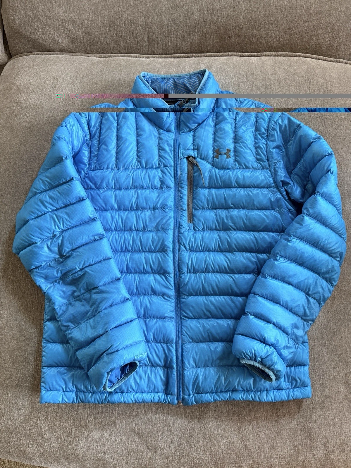 Under Armour ColdGear Infrared Puffer Jacket Mens Size Large Blue Full Zip image 1