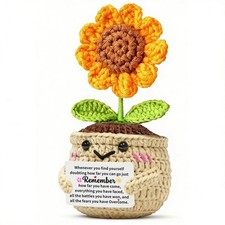 TTOVEN Inspirational Gifts for Women Handmade Positive Sunflower Crochet Grad...