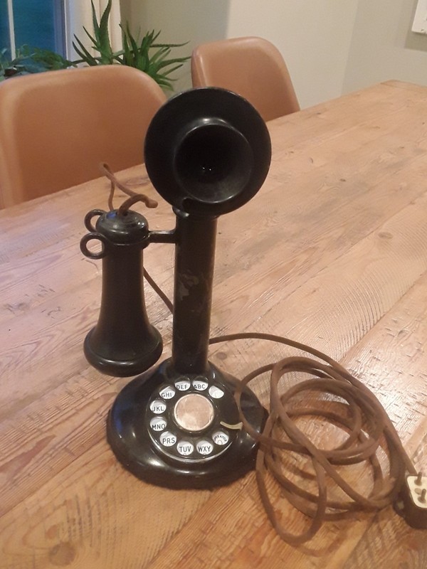 Vintage western electric candlestick Rotary  telephone 250 W Untested Phone