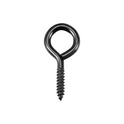 0.9'' Eye Screw Hooks Self Tapping Screws Hook Ring Black 60pcs