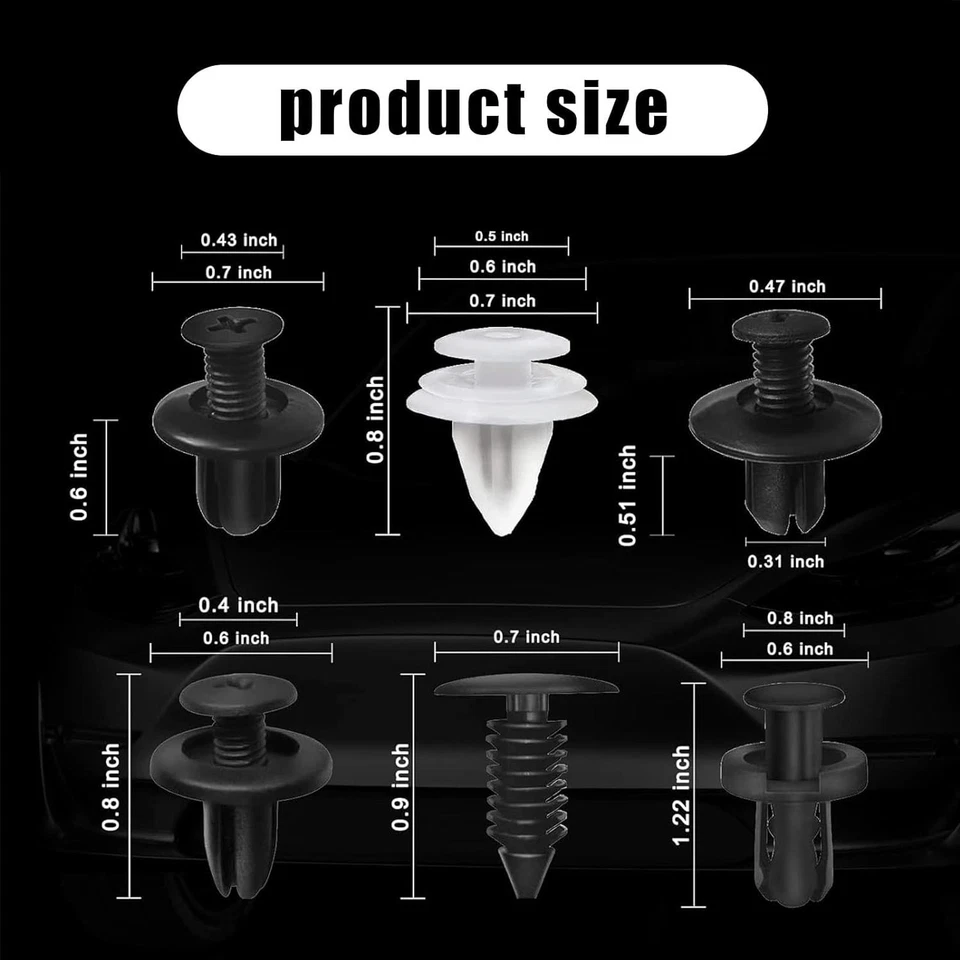 Para Honda Parachoques Guardabarros Forro Empuje Tipo Retenedor Clips Sujetador Coche 6 Tamaños 100X Foto 4 de 4