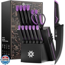Knife Set - 15 PCS Kitchen Knife Set with Built-in Knife Sharpene