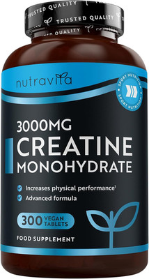 Nutravita Creatin Monohydrat 3000Mg - 300 Kreatin Tabletten, 100 Tage Vorrat - E