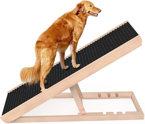 SASRL Pet Ramp for Dogs Cats Folding Portable Dog Couch 40"L, Height 9"to 24"