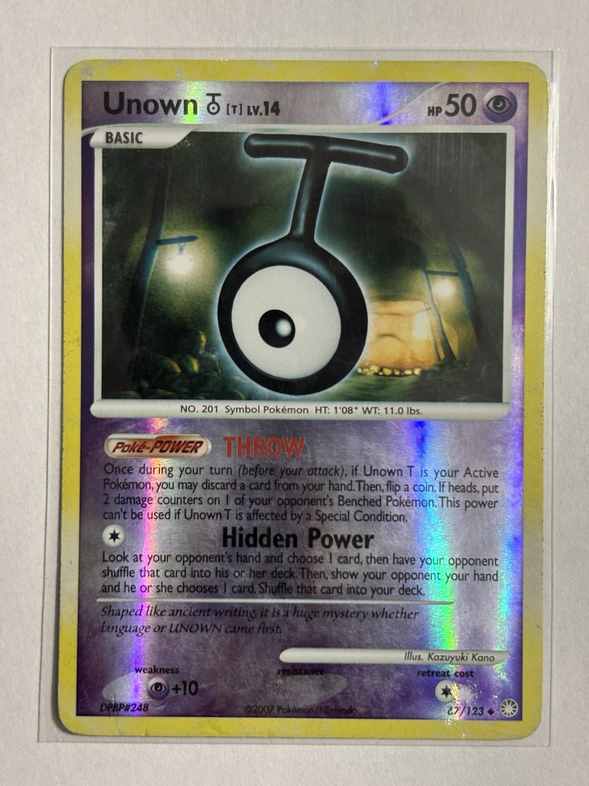 Unown [T] 67/123 - Mysterious Treasures Reverse Holo Pokemon TCG