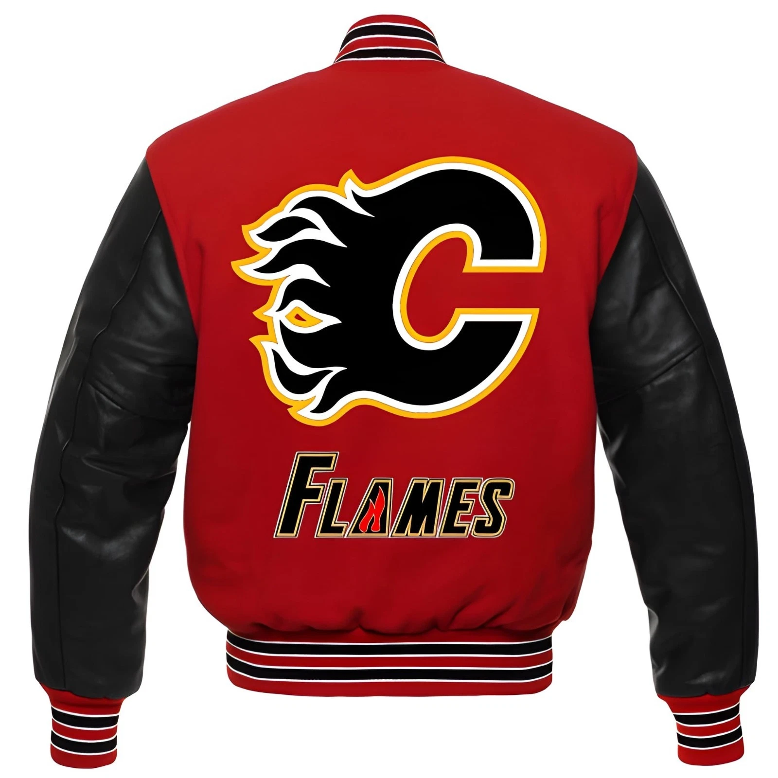 Calgary Flames Baseball Jacket, Baseball Jacket Gift for Fan