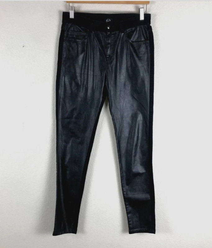 McQ Alexander McQueen Jeans Womens 28 / US 4 Black Skinny Leather Denim README