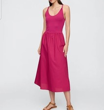GAP Fuchsia Pink Fit & Flare Dress XL NWT Barbiecore Sleeveless Midi