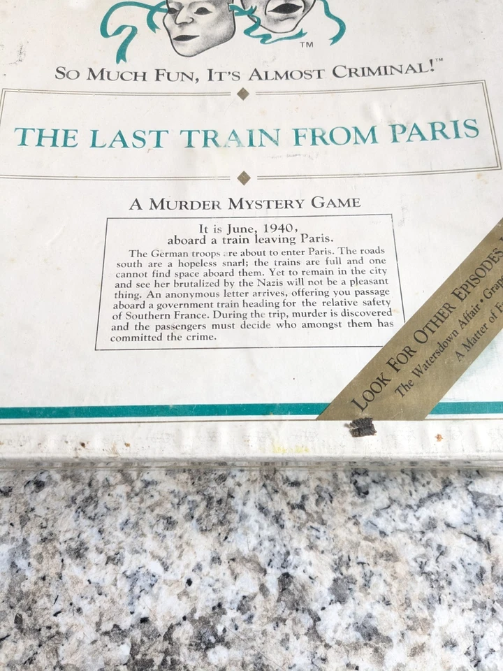 How To Host A Murder The Last Train From Paris Murder Mystery VTG 1985 Game NEW - Image 2 of 4