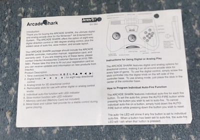 N64 Interact Arcade Shark SV-364 Joystick Controller Instructions