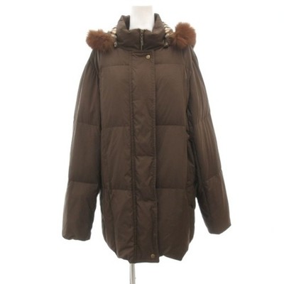 Ducks DAKS Down Coat Fox Fur Hooded F Brown UO Used 86974453a4559c8eaf72b2ab61fd
