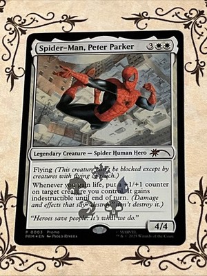 MTG Spider Man Peter Parker Foil Marvels #0003 Promo Card  Near Mint 