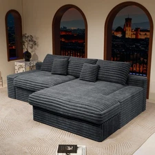 118.1*66.9" Modular Sectional Sofa Seat, Compressed Couch, 2PC Free Combination