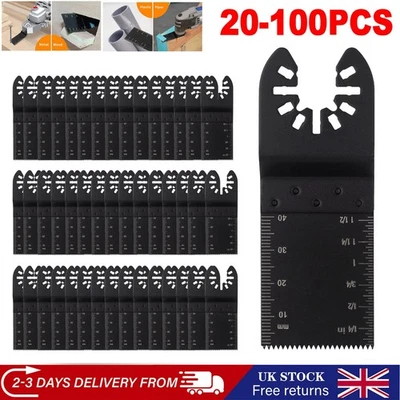 20-100PCS Oscillating Multi Tool Saw Blades Wood Plastic Laminate Metal Cutter