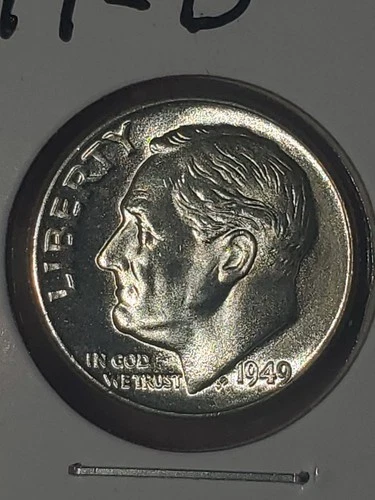 1949 D Roosevelt Dime BU Silver