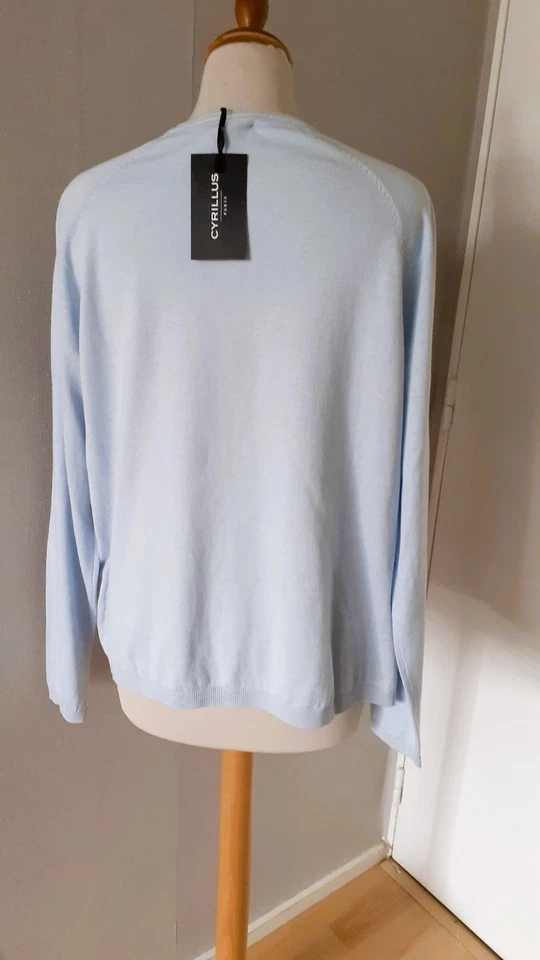 cardigan " cyrillus " coton & soie taille étiquette XL neuf - Photo 3/4