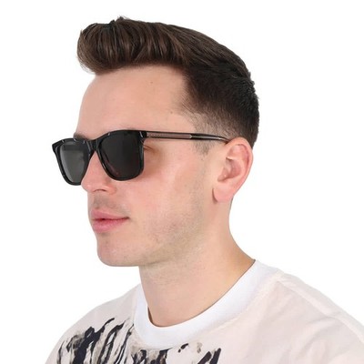 Gucci Polarized Grey Square Men's Sunglasses GG0381SN 007 57