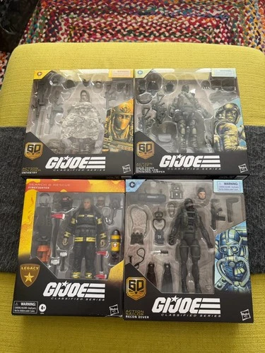 G.I. Joe Classified Series 60th Anniversary Set Of Four NEW. Free Shipping