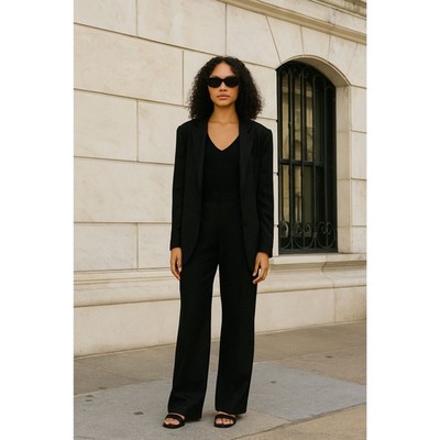 GUCCI Black Uniform Straight Leg Pants Trousers  Women's Plus Size 36