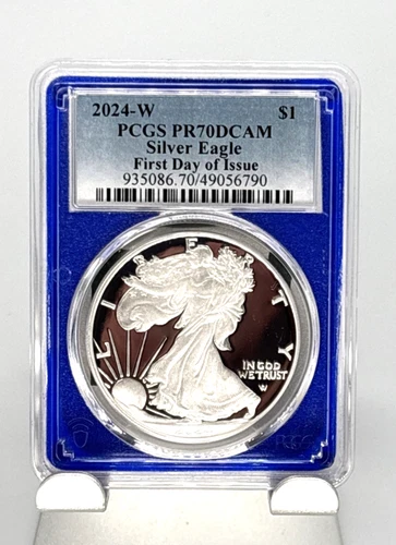 2024-W Proof $1 American Silver Eagle PCGS PR70DCAM FDOI Blue Label