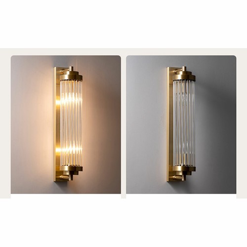 Gold Wall Lamp Modern Indoor Wall Light Fixture Glass Wall Sconce Bedroom Decor - Picture 3 of 12