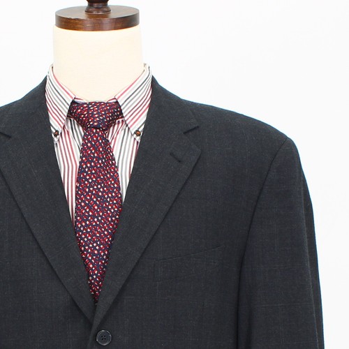Joseph Abboud 43R 37x32 Gray Full Suit Check 3B Wool - Picture 7 of 15