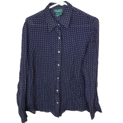 Button Front Ralph Lauren Long Sleeve Top Womens Lauren Ralph