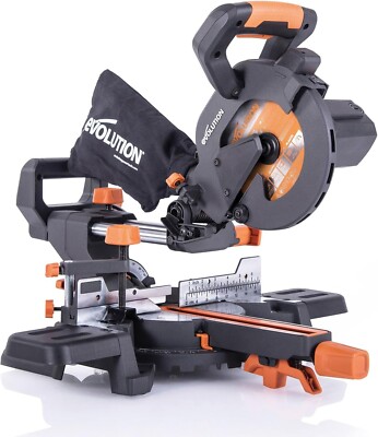 Evolution Power Tools R185SMS+ Sliding Miter Saw with Multi-Material Cutting, 45