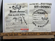 1987 South Jersey Glass Bowl Lounge Sit-Down Arm Wrestling Glassboro NJ Vintage