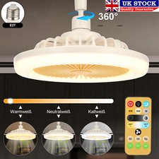 LED Ceiling Fan Light Dimmable Living Room Chandelier Lamp With Remote Control