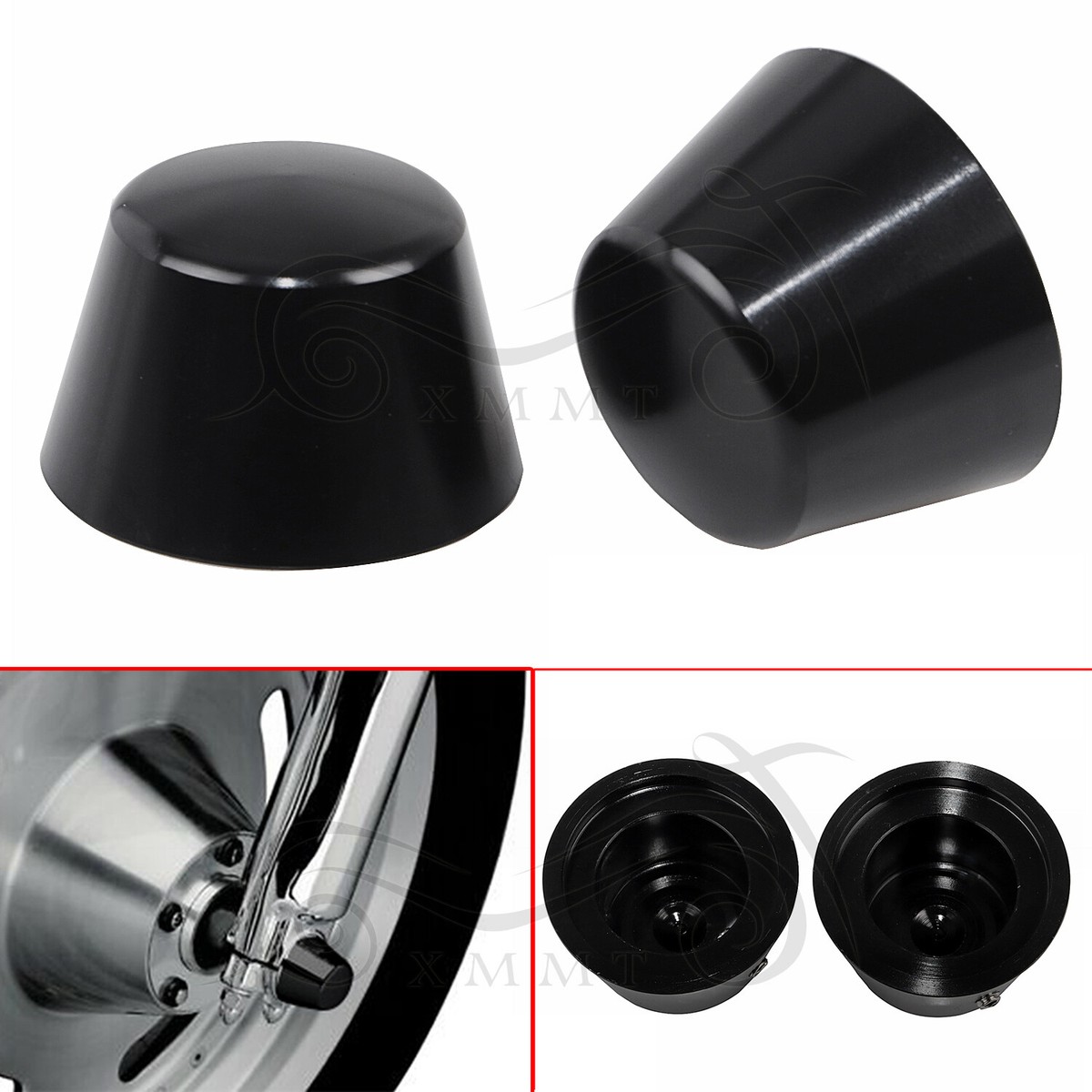 2x Motorcycle Front Axle Nut Covers Aluminum Caps Black/Chrome For Harley Sportster Touring Softail Dyna VRSC Fat Bob Wide Glide From Ddmyapr, $21.71