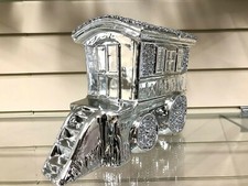 Crushed Diamond Caravan Square Gypsy Crystal Ornament Shelves Silver/Gold Roof