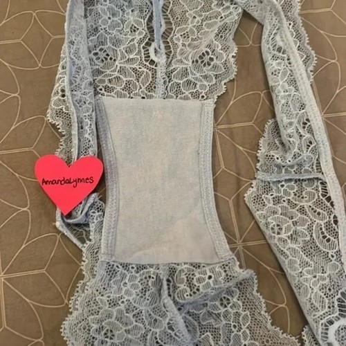 NWT Victoria's Secret Dream Angels Embellished Brazilian Panty Baby Blue Small - Picture 5 of 6