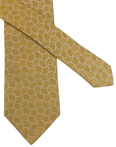 Giorgio Armani Herren Seidenkrawatte Made in Italy Luxus Designer Gold Schuppen Elegant - Bild 5 von 9