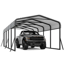 Metal Carport 12 x 24 FT W/Galvanized Steel Roof for Tractors Trucks Cars Boat