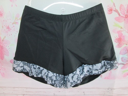 Sports Bra Crop Top & Shorts Set XL Adult Dance Yoga Fitness Black Grey Gia Mia - Picture 5 of 5