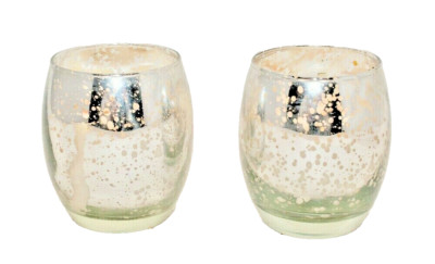 Two Fragranced Christmas Glass Pillar Style Candle Decor Enhancement Holidays