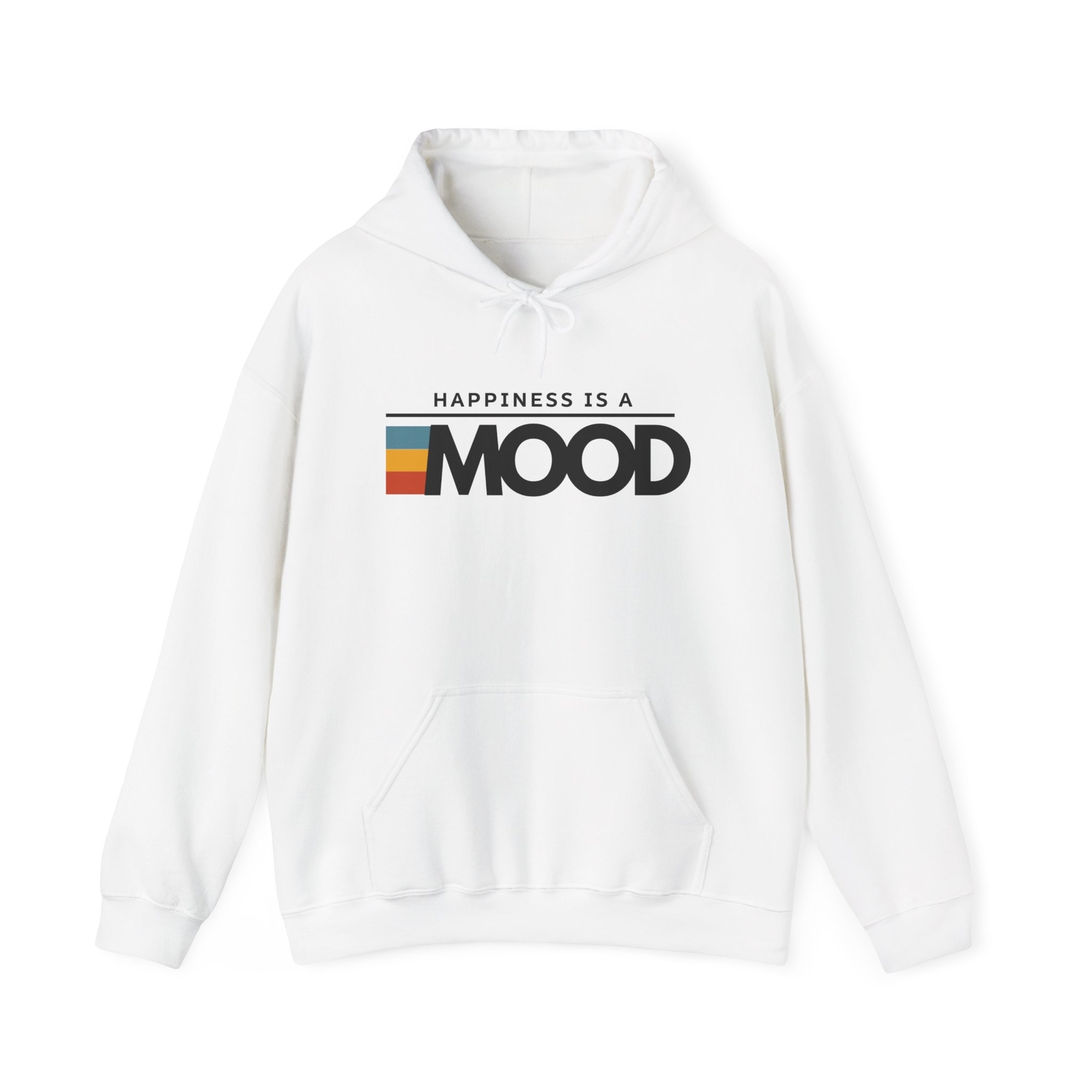 Happiness Is A Mood Unisex Black Print Hoodie