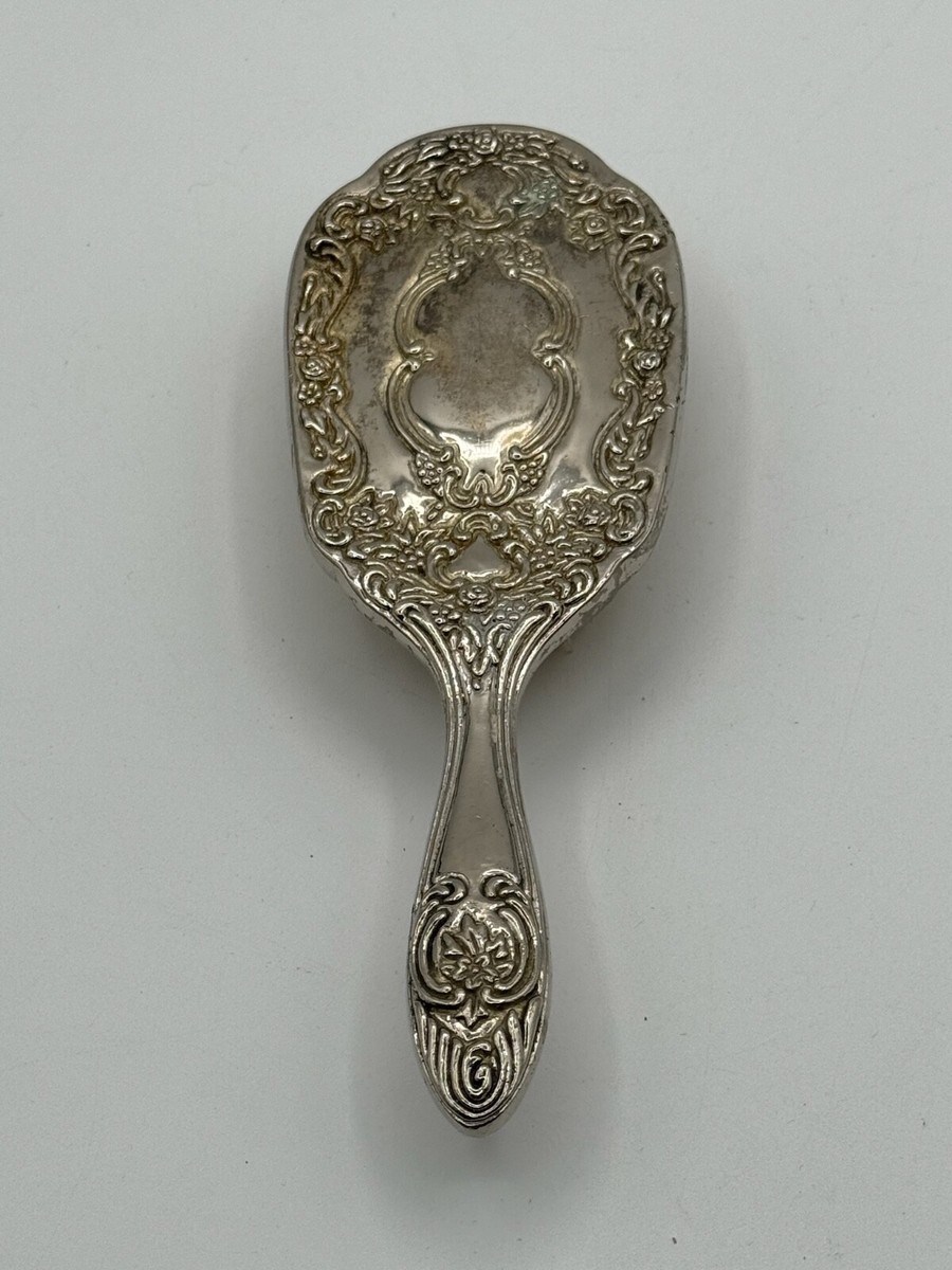 Vintage Royal Artistic Silver Hairbrush With Floral Embossed Design Vintage Royal Artistic Silver Hairbrush With Floral Embossed  main image 2