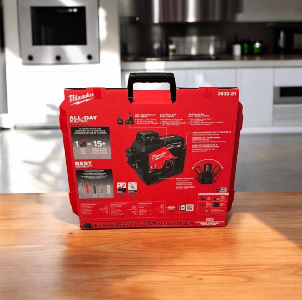 Milwaukee Tool 3632-21 M12 Green 360-Degree 3-Plane Laser Kit